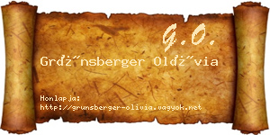 Grünsberger Olívia névjegykártya